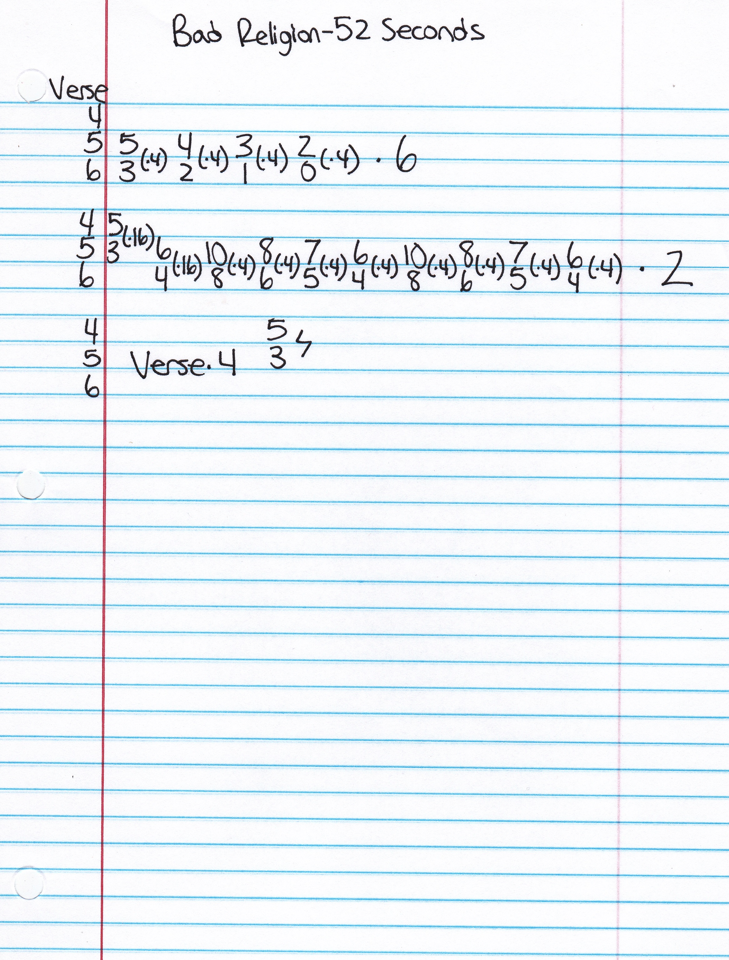 High quality guitar tab for 52 Seconds by Bad Religion off of the album New Maps Of Hell. ***Complete and accurate guitar tab!***